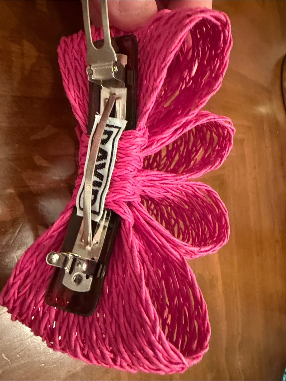 Vintage by David Hot Pink Decorative Hair clip barrette bow